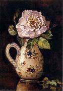 Hirst, Claude Raguet White Rose in a Glazed Ceramic Pitcher with Floral Design china oil painting artist